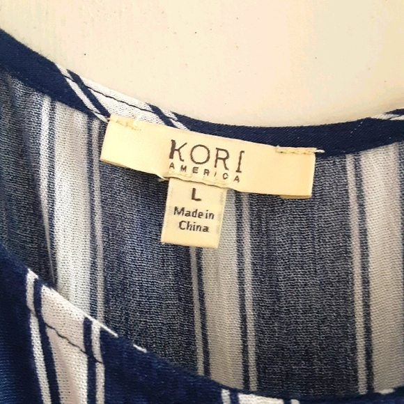 KORI America Large Blue Stripes Jumpsuit - Picture 3 of 12